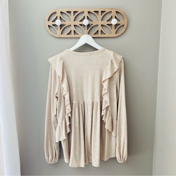 Altar'd State Long Sleeve Top Tan Sz Small - Picture 11 of 11
